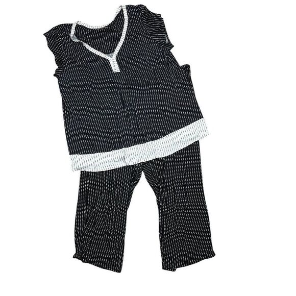 TopAnne Klein Polks Dot Stripe Pajama Set Size 1XL - Picture 1 of 5